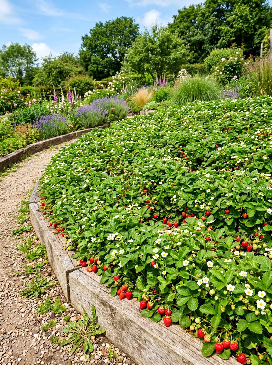 Groundcover Strawberry Patch - 30 berry garden ideas