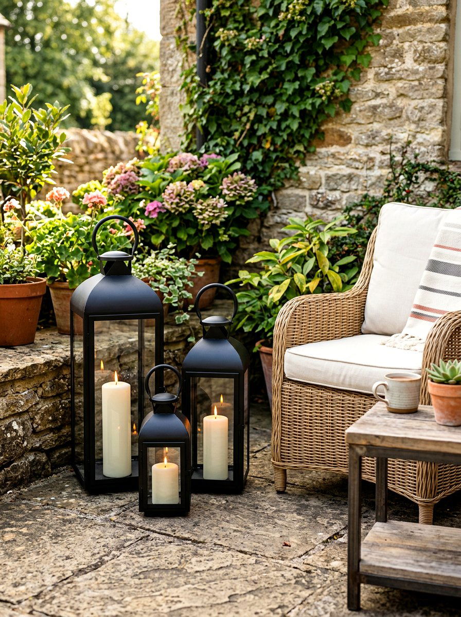Grouped lanterns of different sizes - 30 porch lantern styling ideas