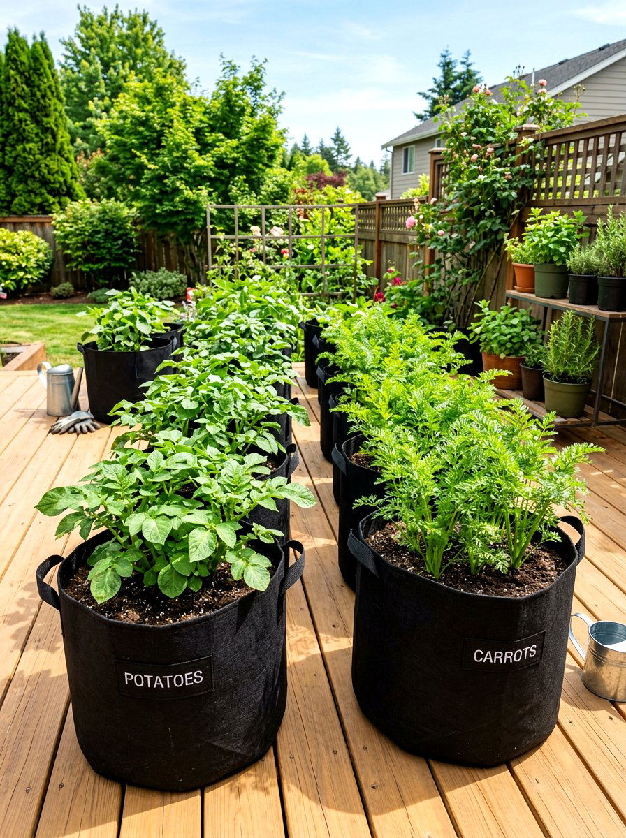 Grow Bag Vegetable Garden - 30 budget vegetable garden ideas