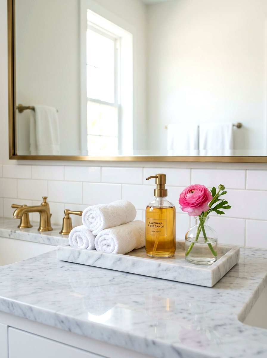 Guest Bathroom Tray - 30 marble tray styling ideas