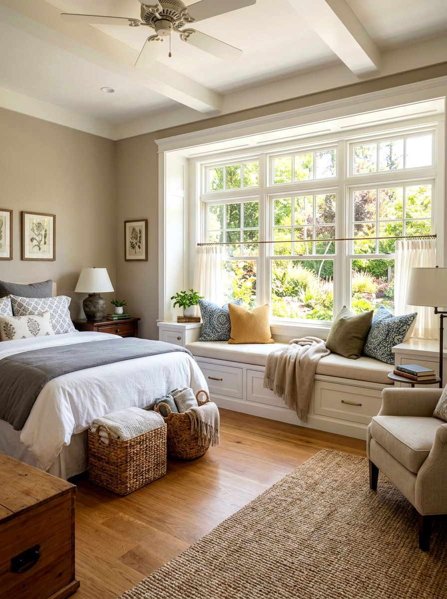 Guest Bedroom Window Bench - 30 guest bedroom ideas