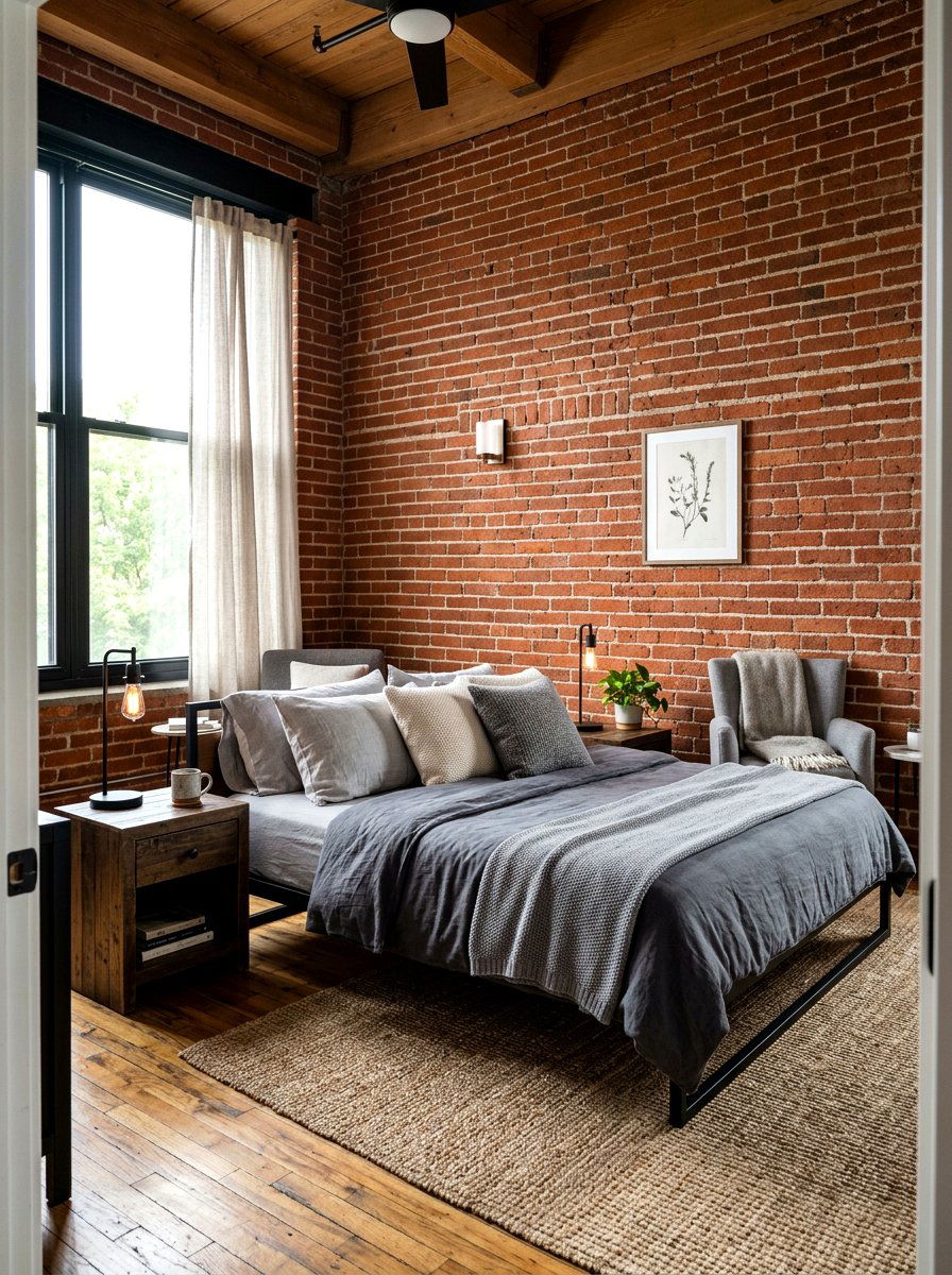 Guest Bedroom With Exposed Brick - 30 guest bedroom ideas