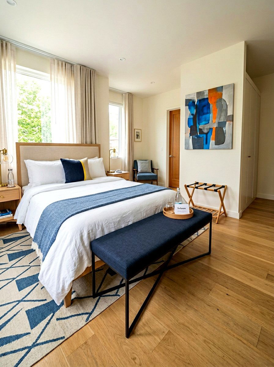 Guest Bedroom With Narrow Bench - 30 bedroom bench ideas