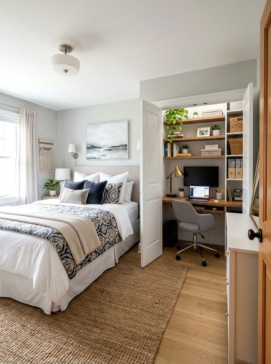Guest Room Cloffice Combo - 30 cloffice apartment ideas