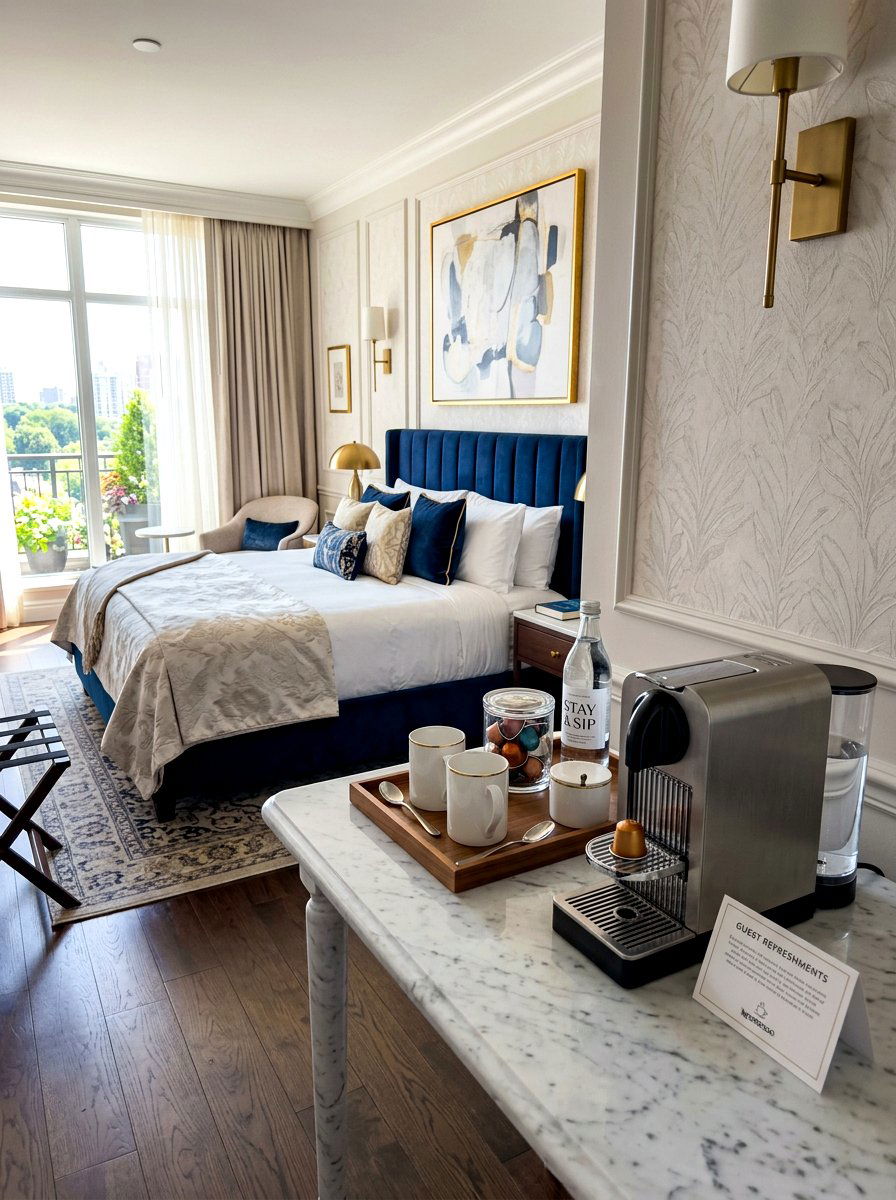 Guest Room Coffee Bar - 30 spare bedroom ideas