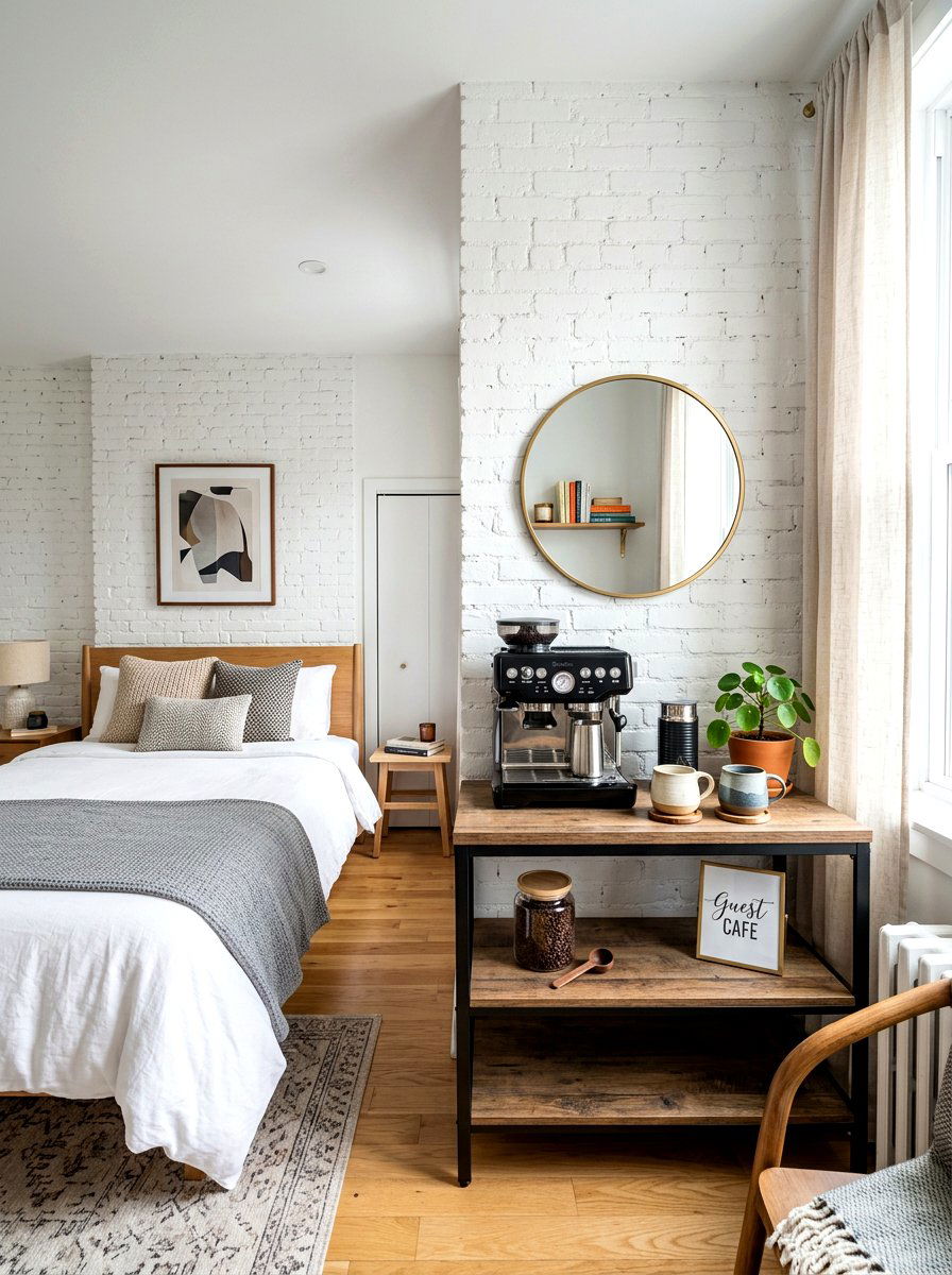 Guest Room Coffee Bar - 30 dual purpose guest room ideas