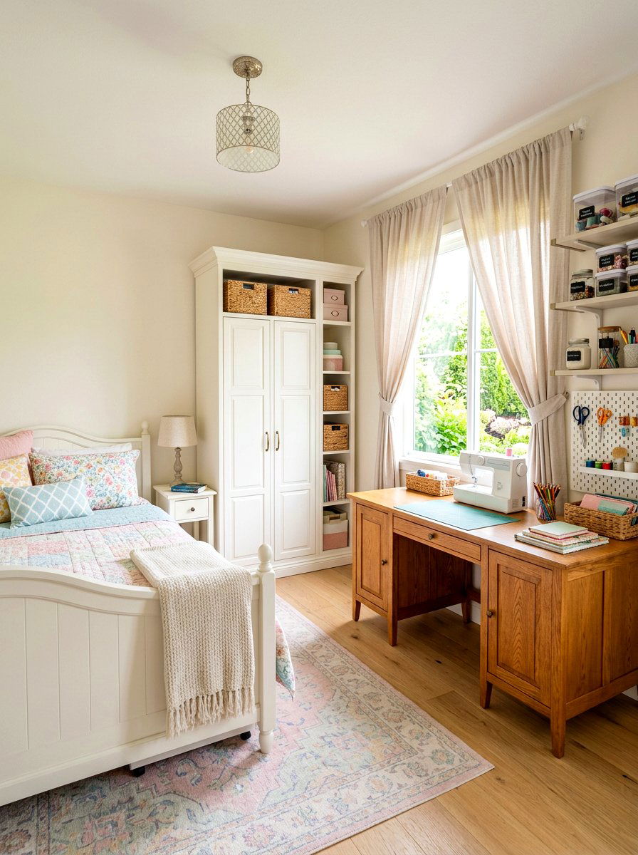 Guest Room Craft Area - 30 knitting room ideas