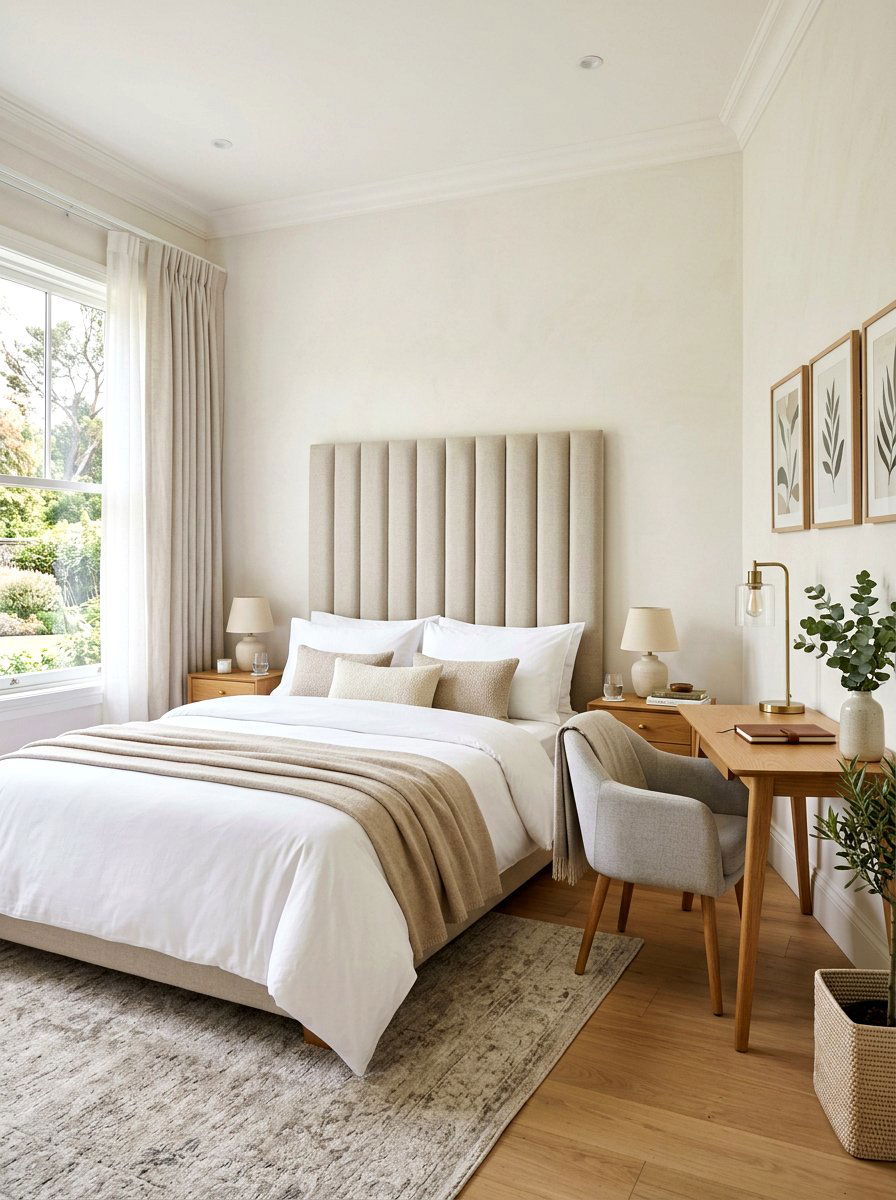 Guest Room Fluted Headboard - 30 fluted headboard ideas