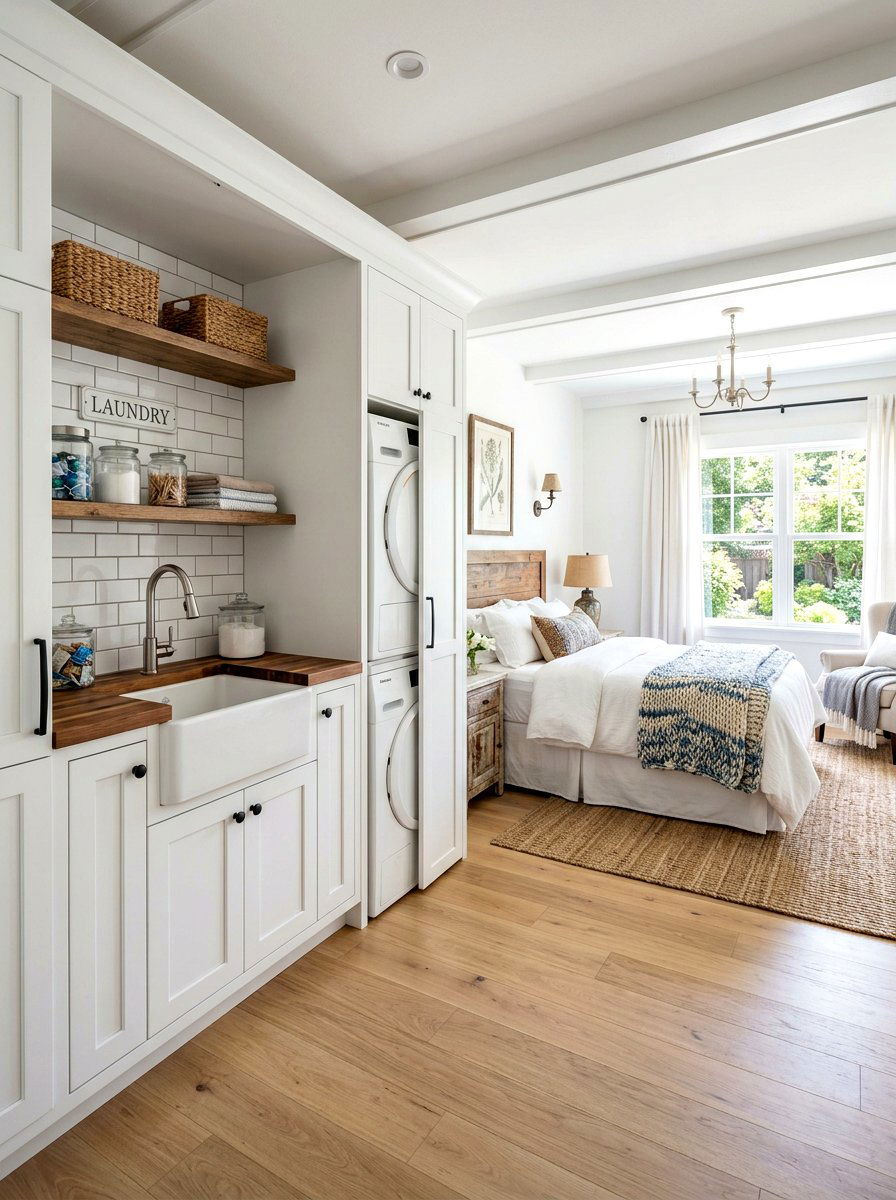 Guest Room Laundry Room - 30 dual purpose guest room ideas