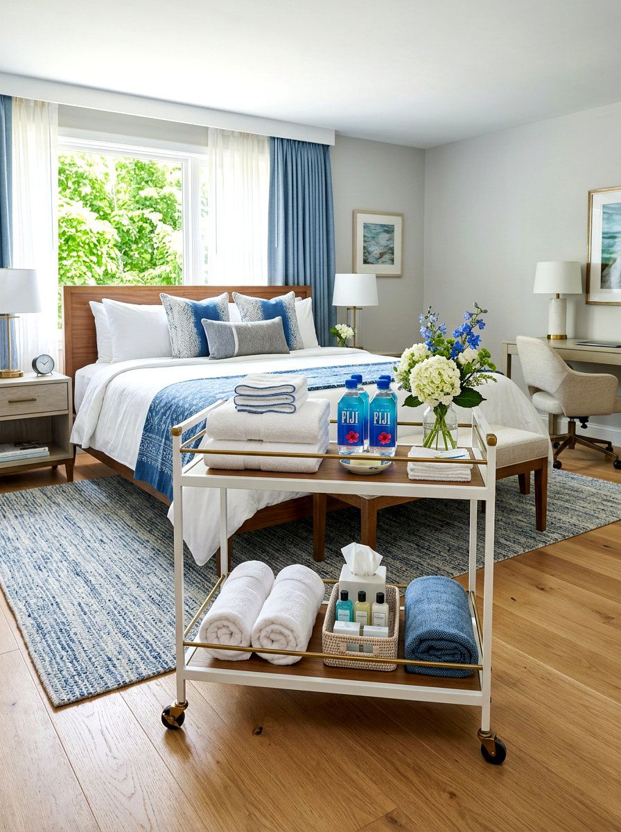 Guest Room Rolling Cart - 30 rolling cart storage ideas