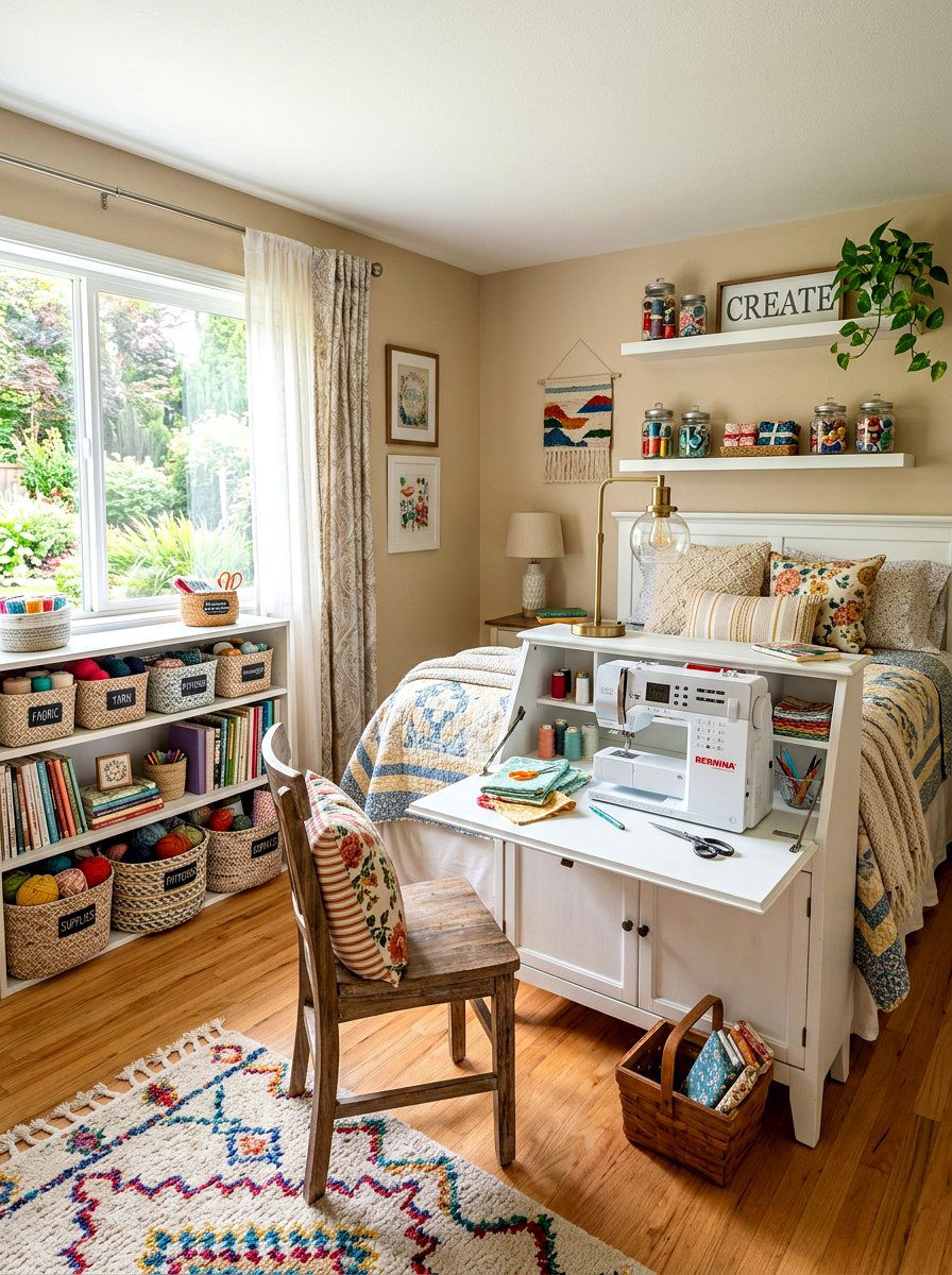 Guest Room Sewing Nook - 30 sewing nook ideas