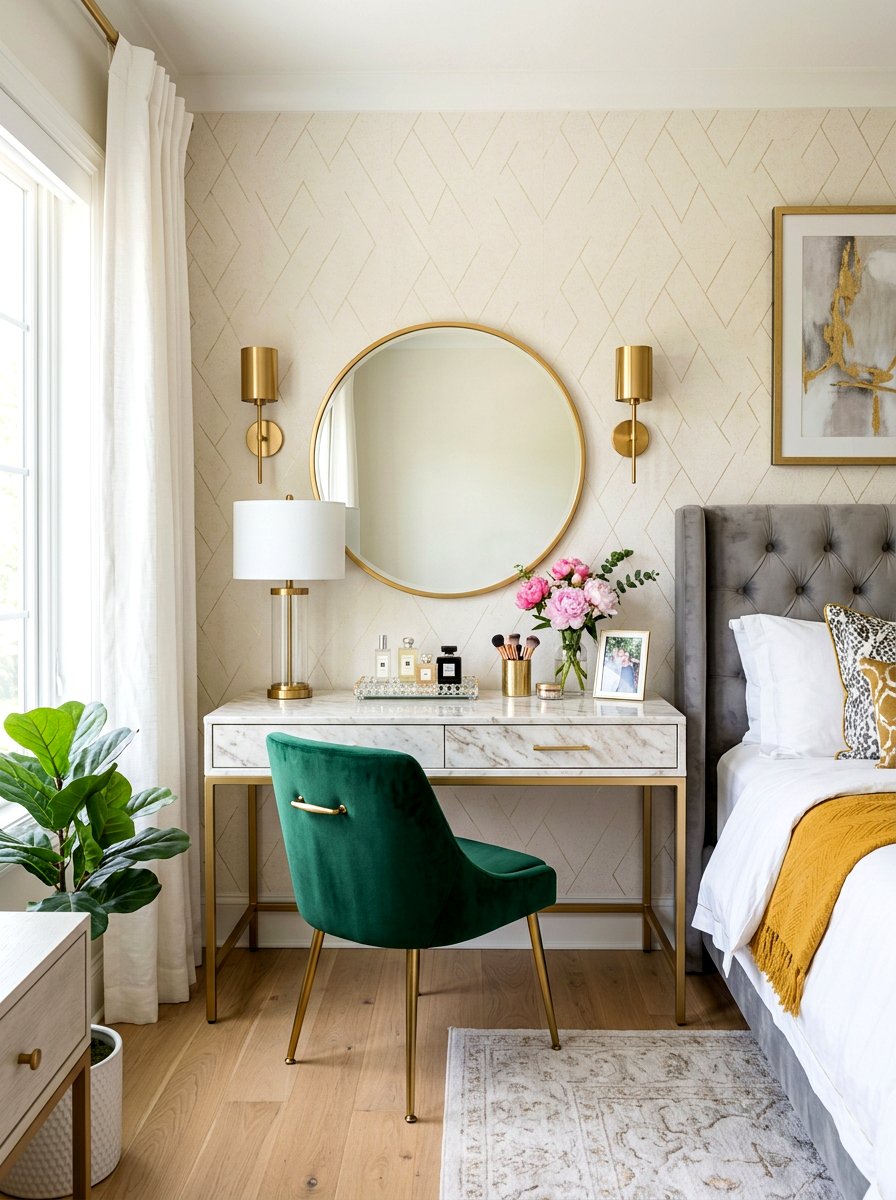 Guest Room Vanity Station - 30 dual purpose guest room ideas