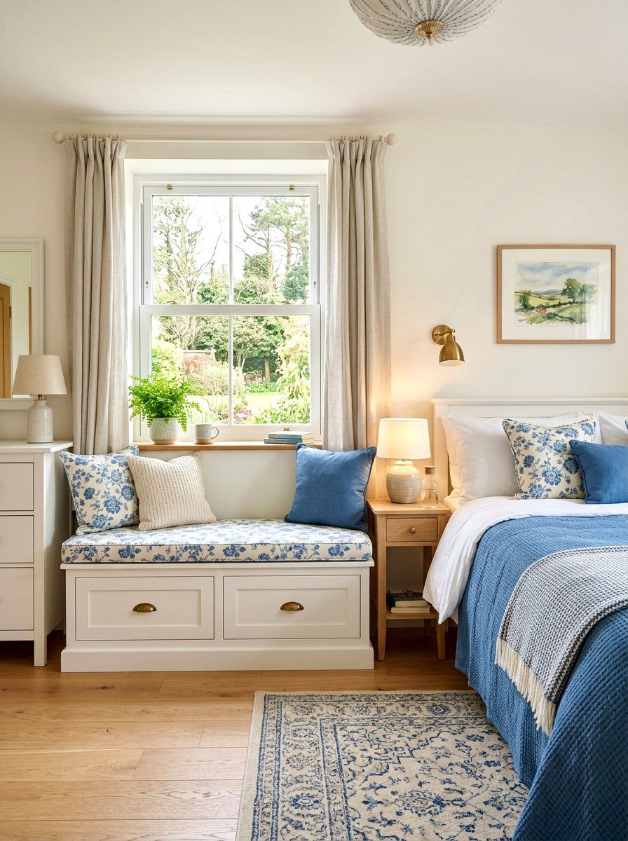Guest Room Window Bench Storage - 30 storage bench window seat ideas