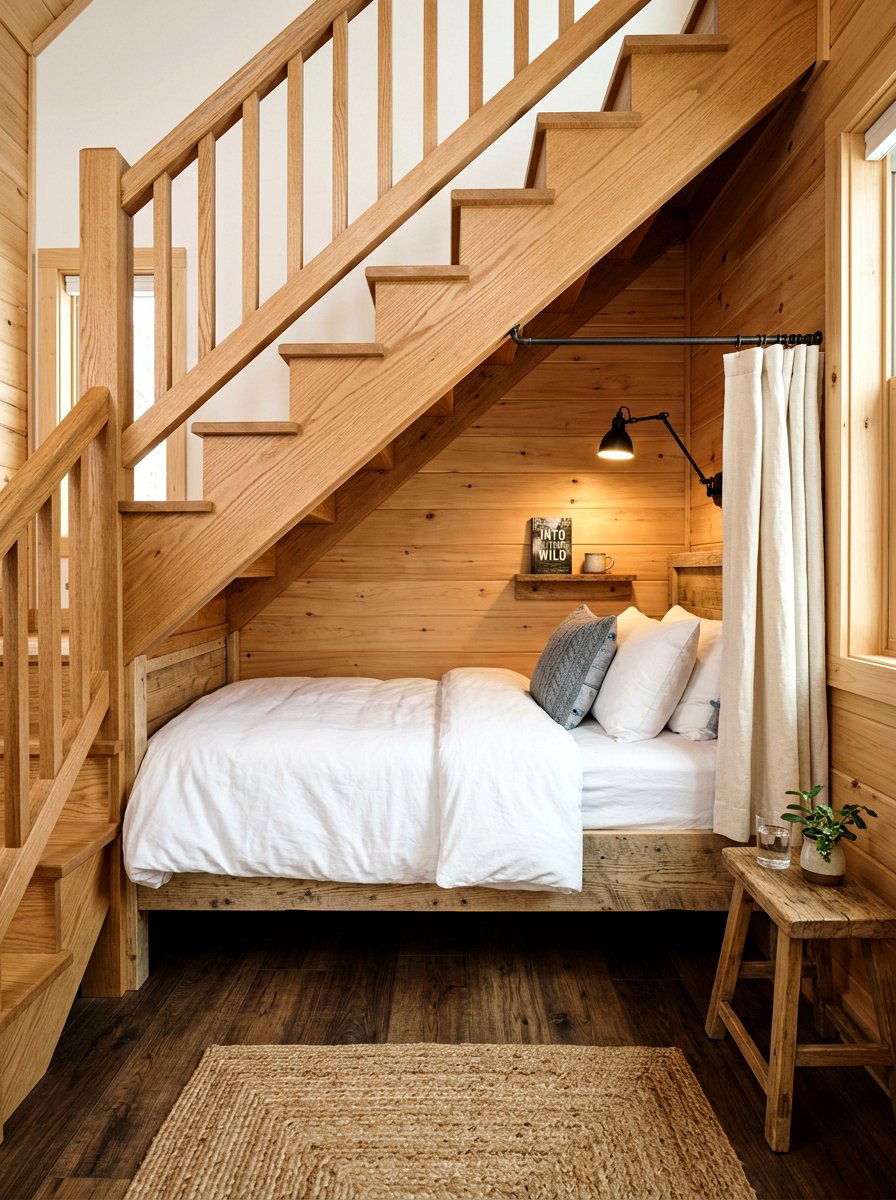 Guest bed under stairs - 30 under stairs storage ideas
