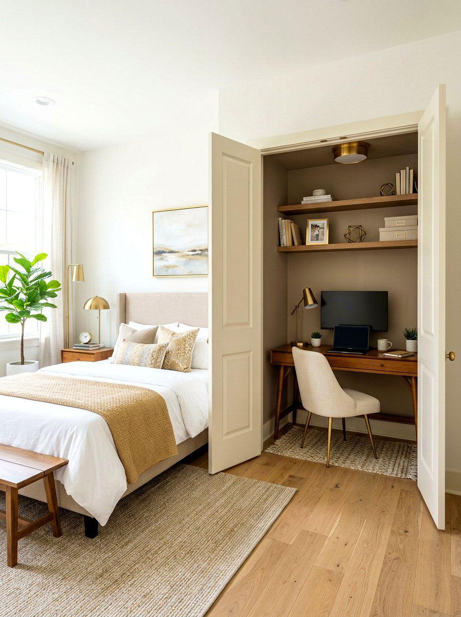 Guest room closet office - 30 closet office ideas