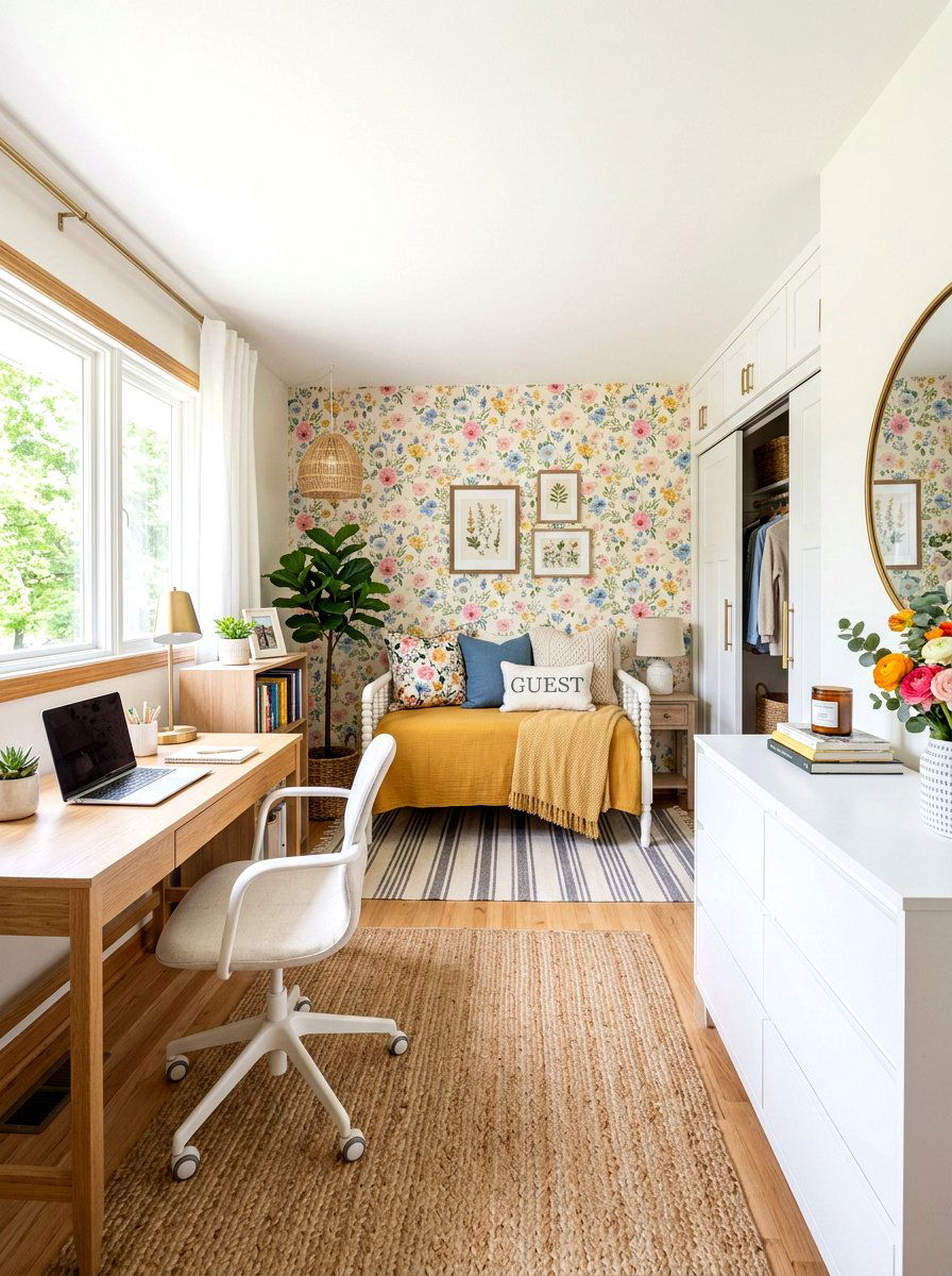 Guest room office - 30 cozy home office ideas