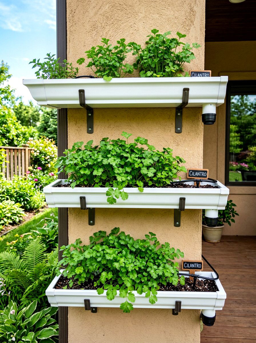 Gutter Garden System - 30 herb planter ideas