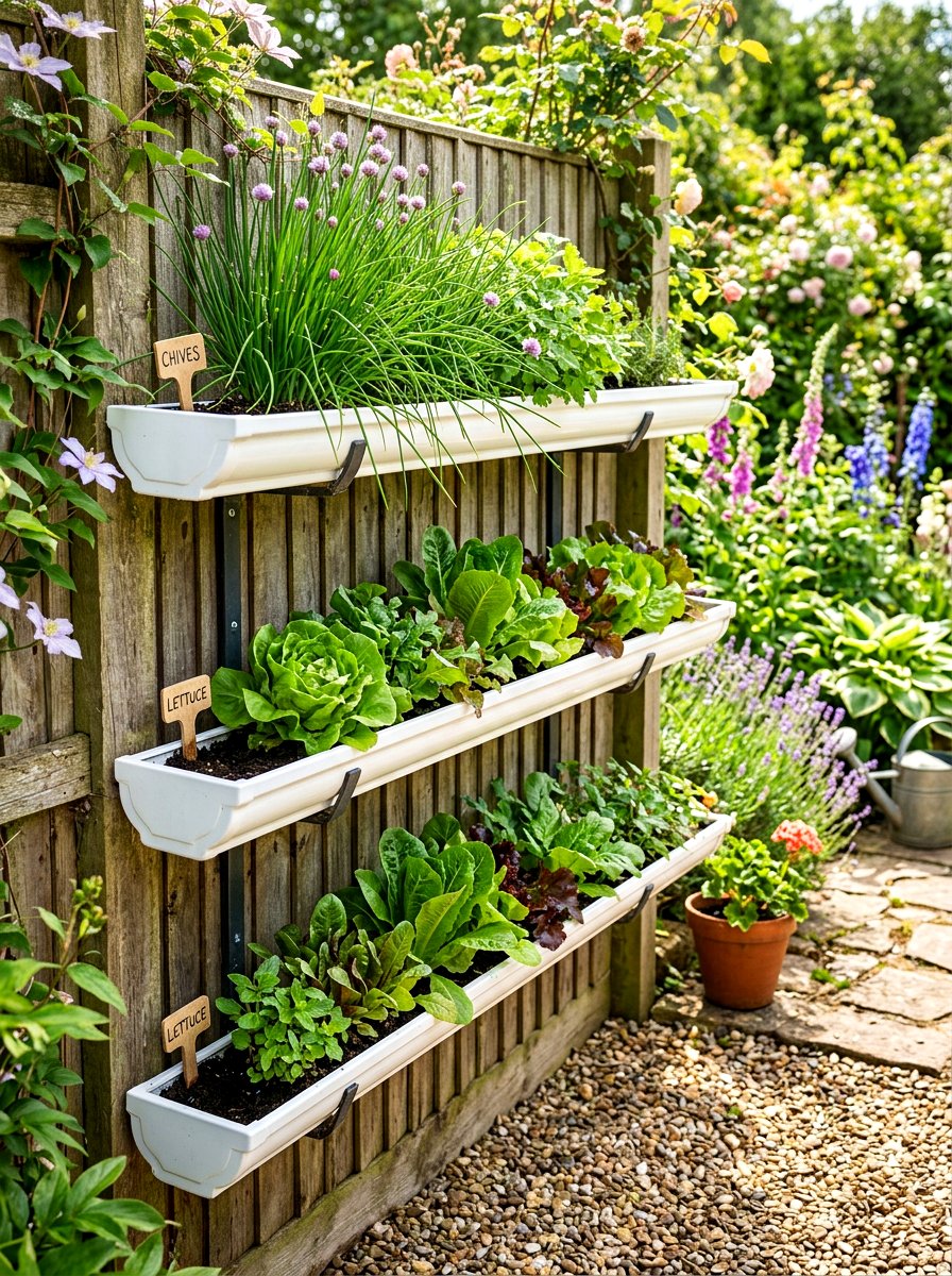 Gutter Herb Garden - 30 herb container garden ideas