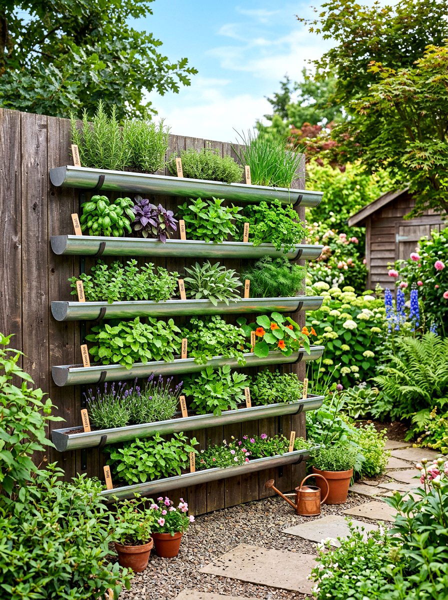 Gutter Herb Garden - 30 herb garden layout ideas