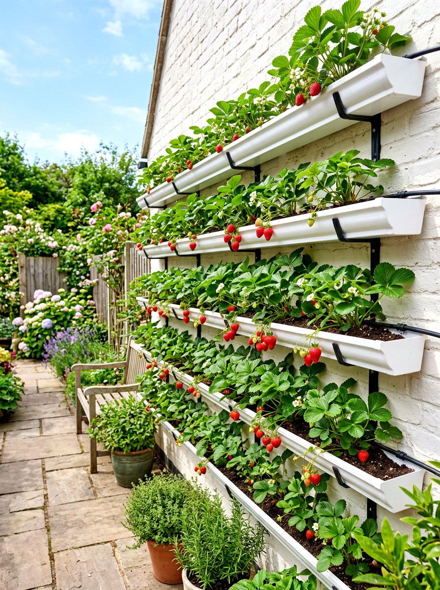 Gutter Vegetable Garden - 30 budget vegetable garden ideas