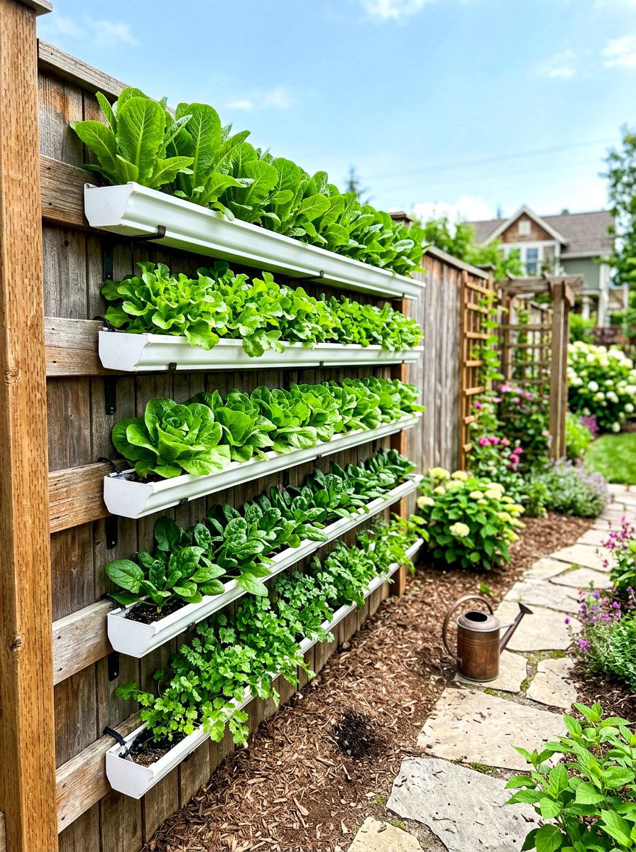 Gutter Vegetable Garden - 30 vegetable garden ideas