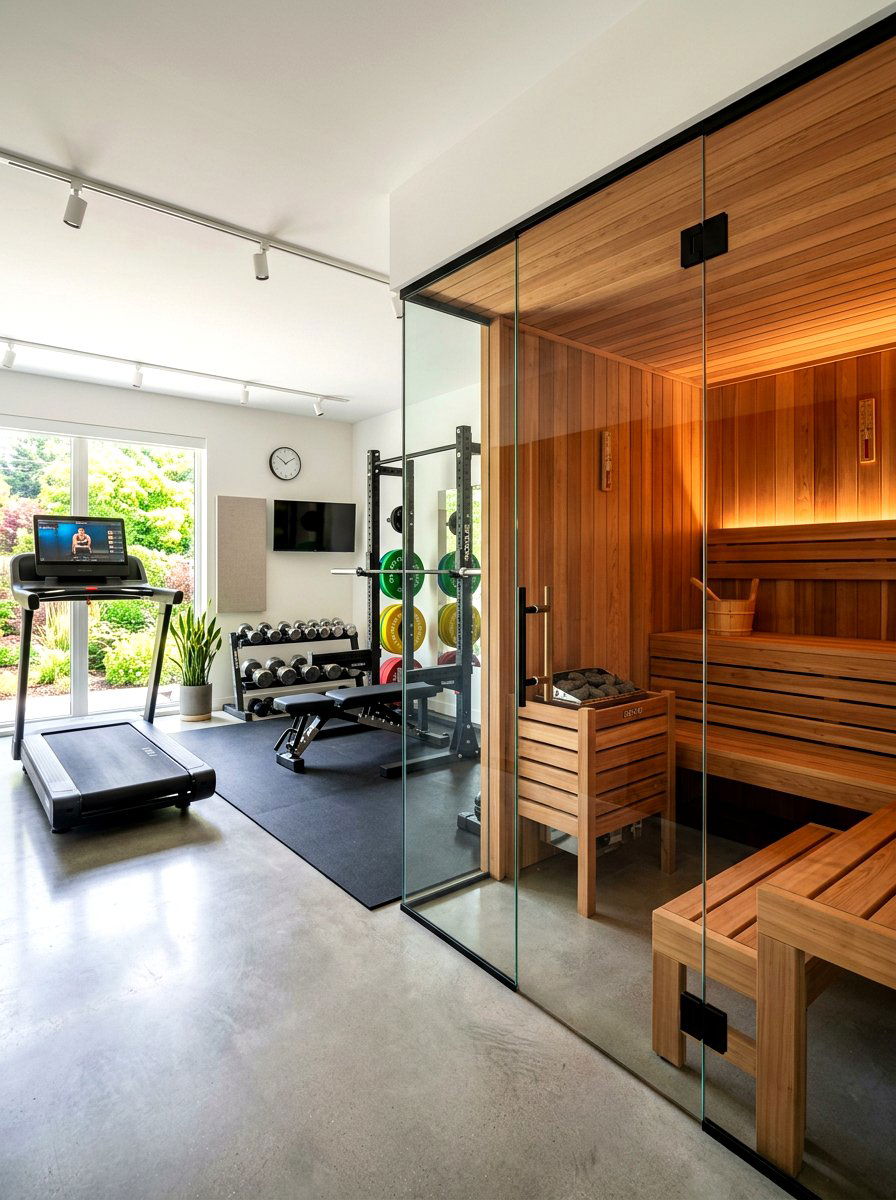 Gym Integration Sauna - 30 sauna room ideas