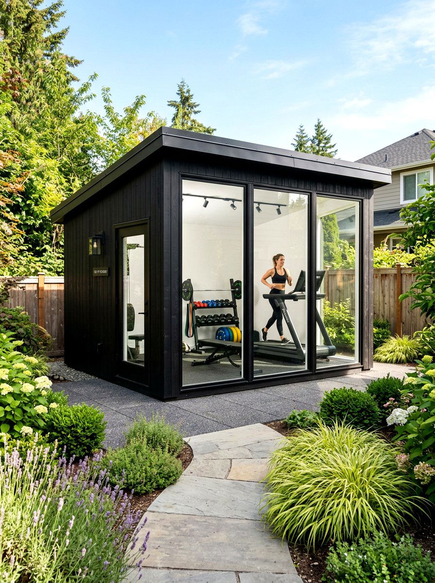 Gym She Shed - 30 she shed backyard aesthetic ideas