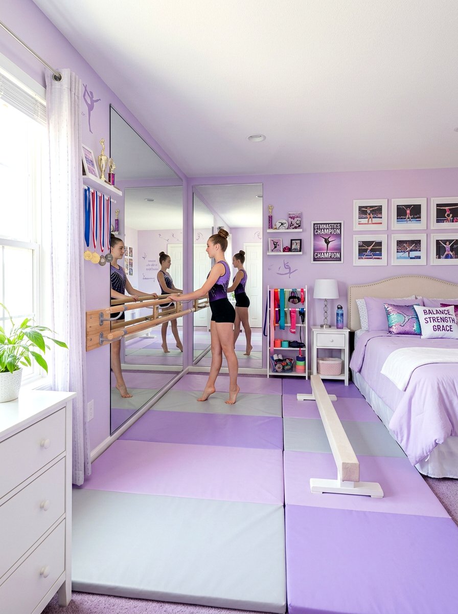 Gymnastics Bedroom - 30 sports bedroom ideas
