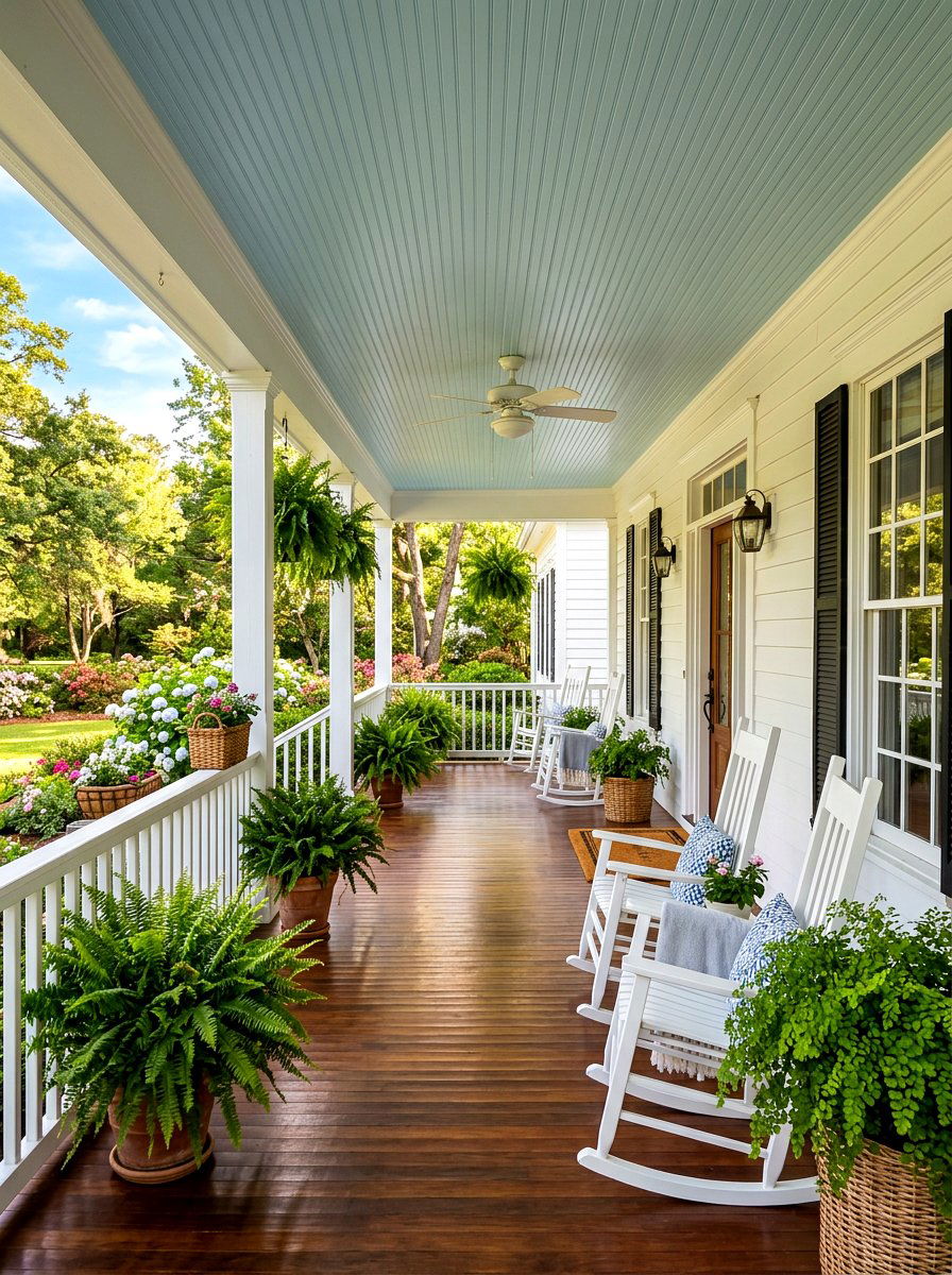 Haint Blue Porch - 30 porch ceiling paint ideas