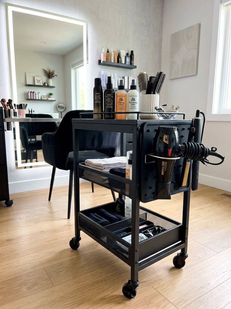 Hair Tool Organizer For Hot Styling Tools - 30 beauty cart organization ideas