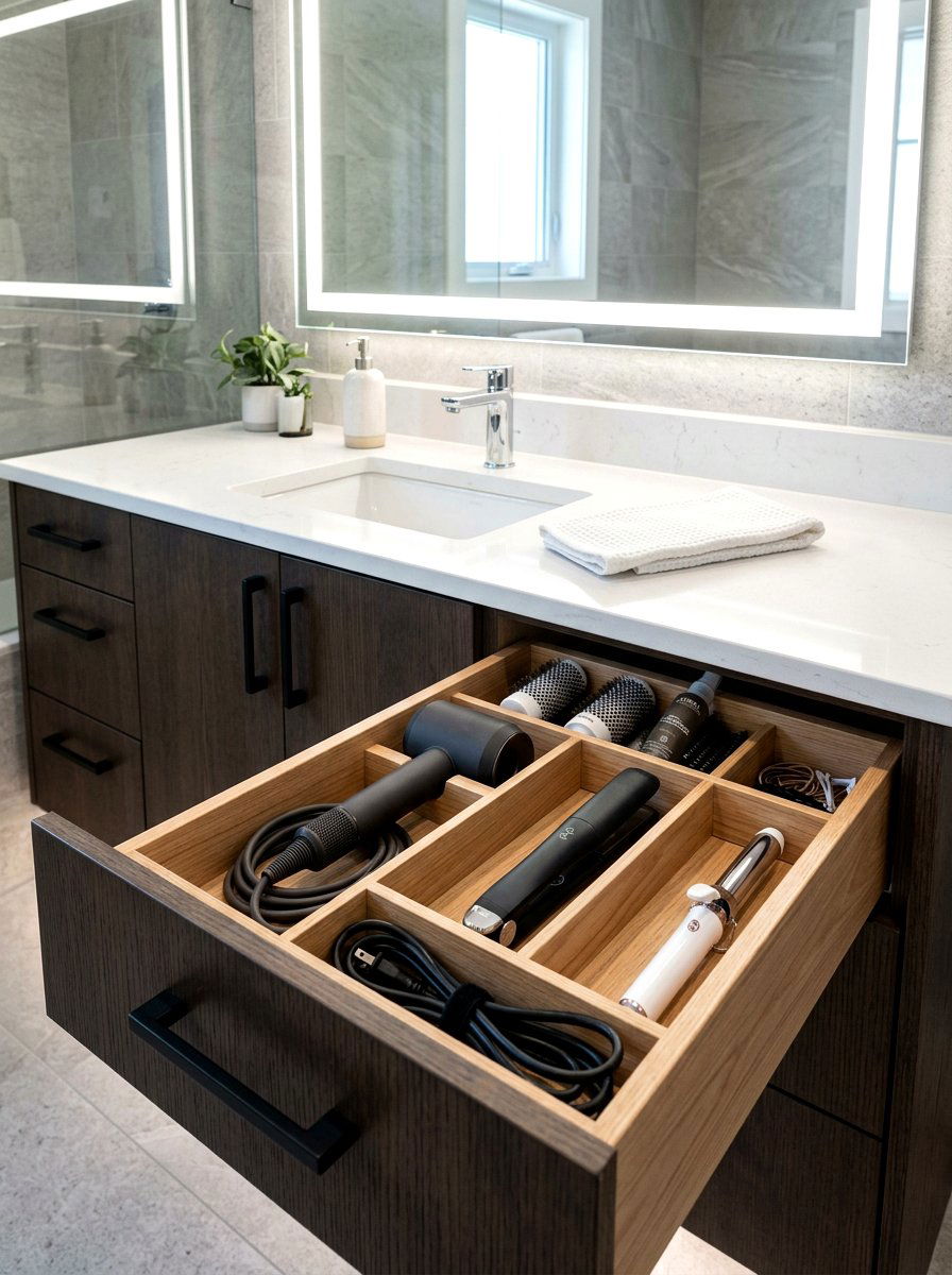 Hair tool drawer organizer - 30 hair tool storage ideas