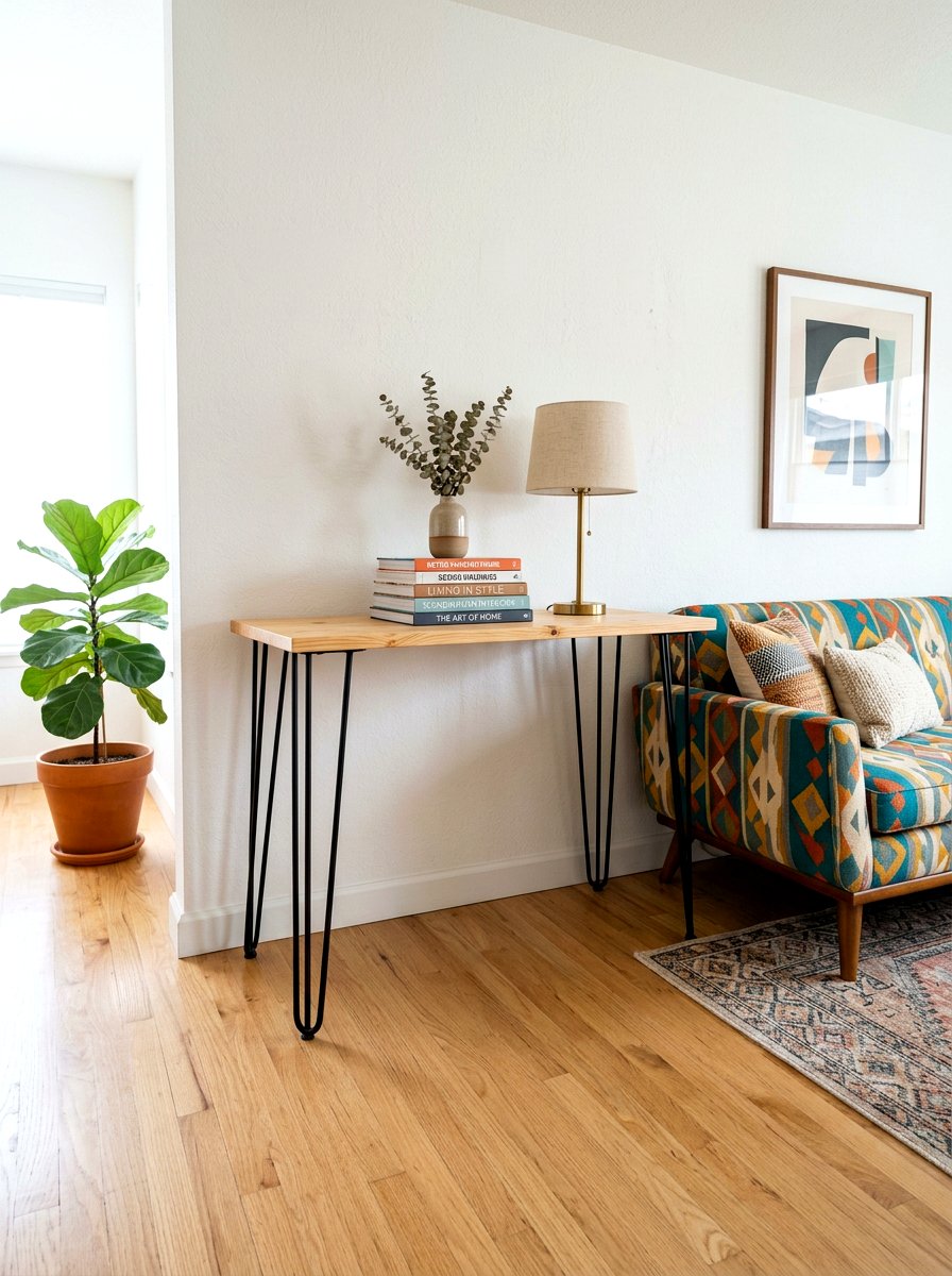 Hairpin Leg Console Table - 30 sofa table ideas