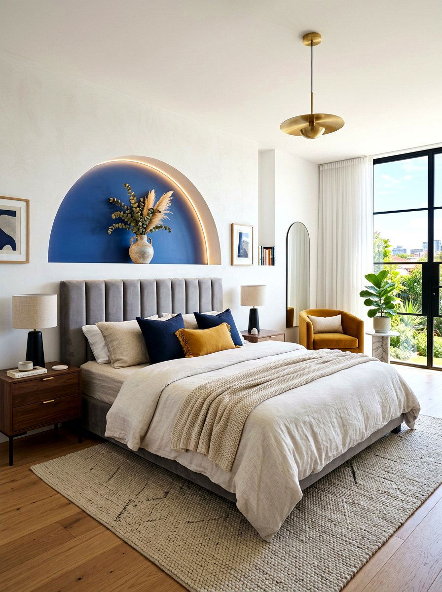 Half Moon Wall Niche - 30 plaster wall niche ideas