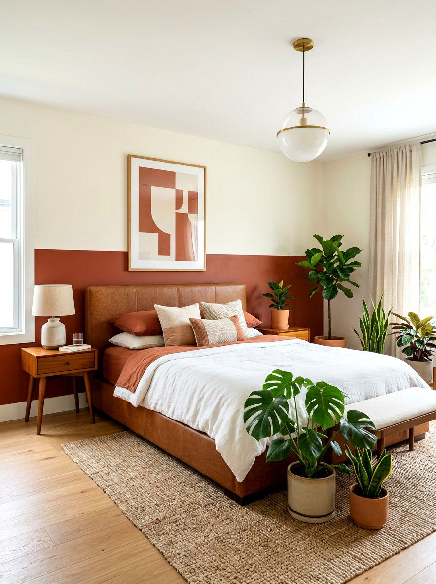 Half Painted Headboard Wall - 30 painted headboard wall ideas