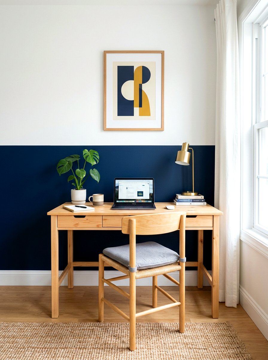 Half Painted Wall - 30 kids desk wall ideas