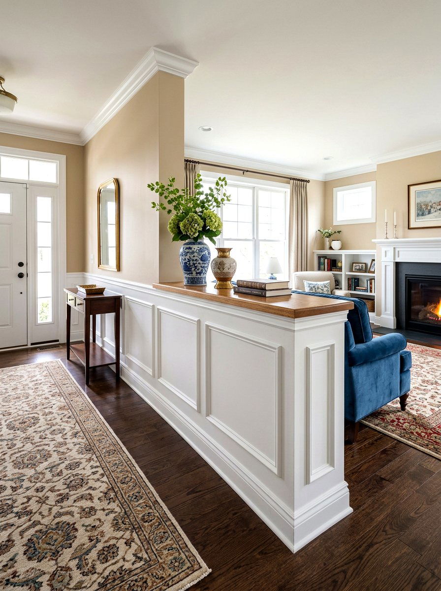 Half Wall Divider - 30 cozy compartmentalized home ideas