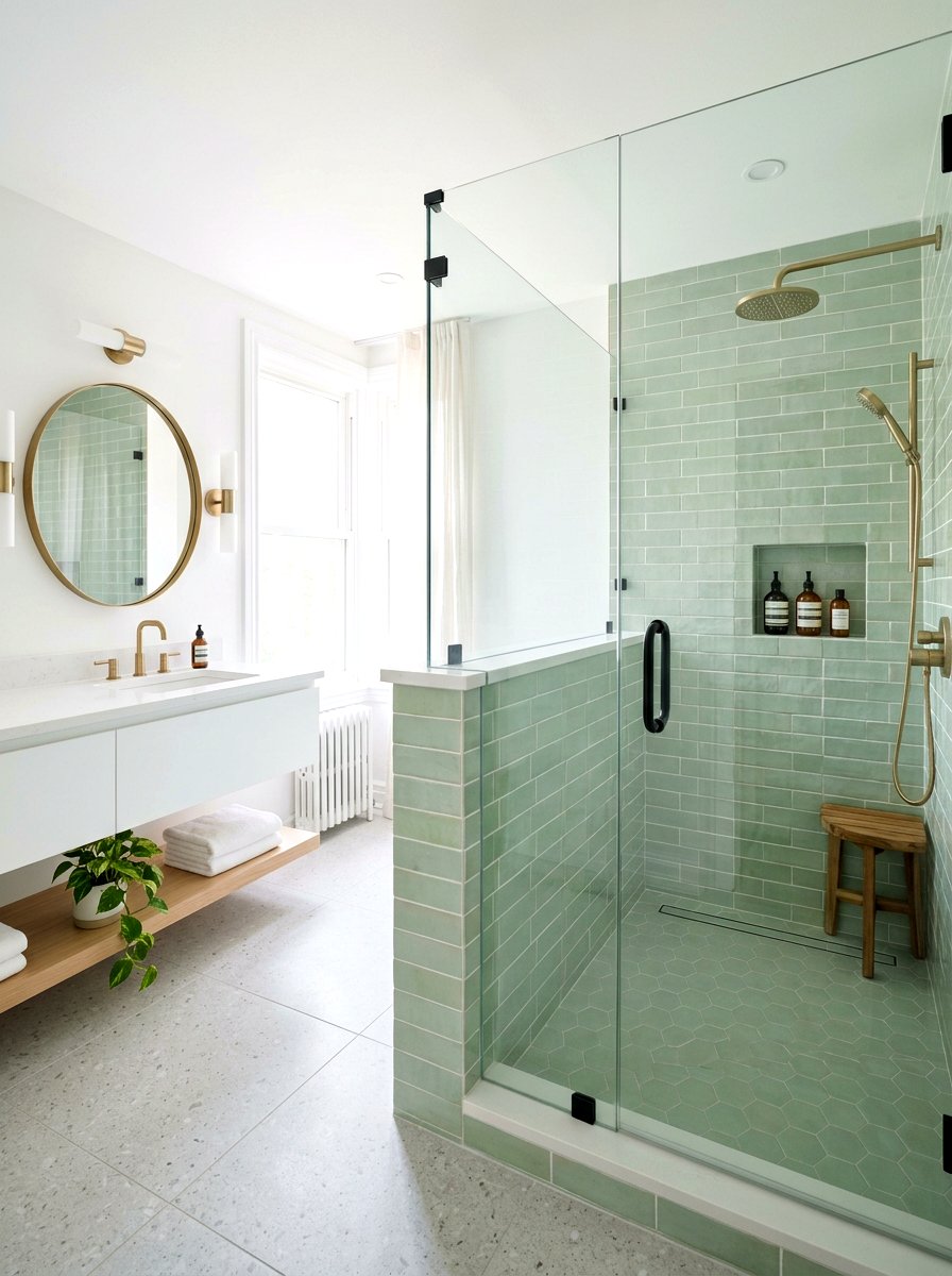 Half Wall Shower - 30 curbless shower ideas