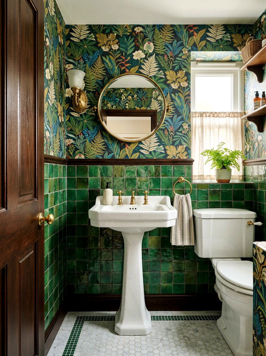 Half Wall Tile Powder Room - 30 boutique hotel powder room ideas