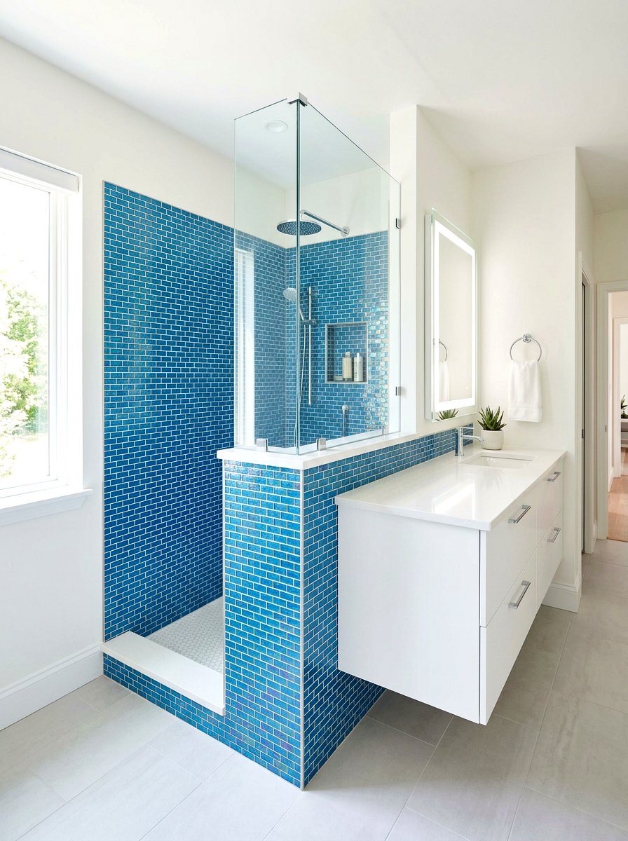 Half wall shower - 30 walk in shower ideas