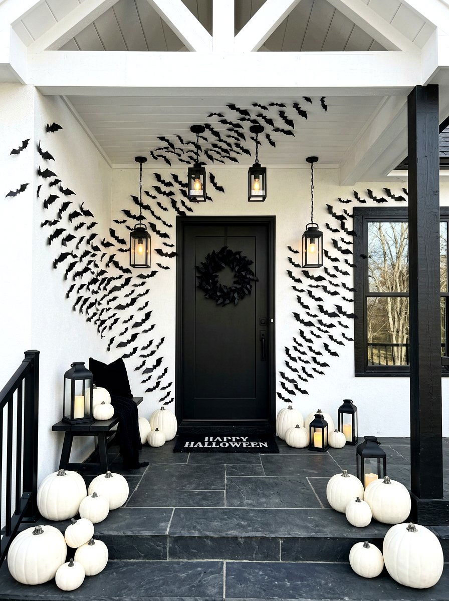 Halloween Bat Porch - 30 holiday porch decor ideas