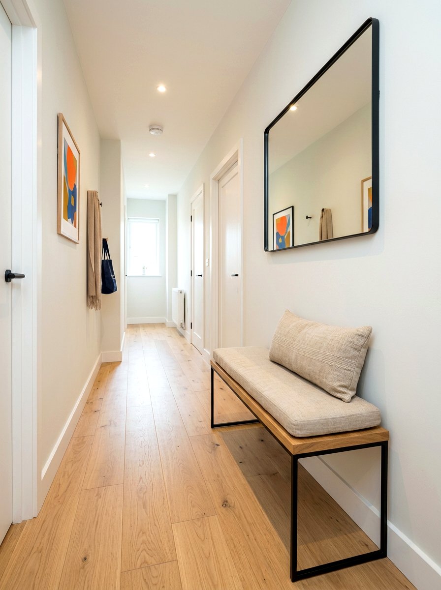Hallway Bench - 30 narrow hall styling ideas