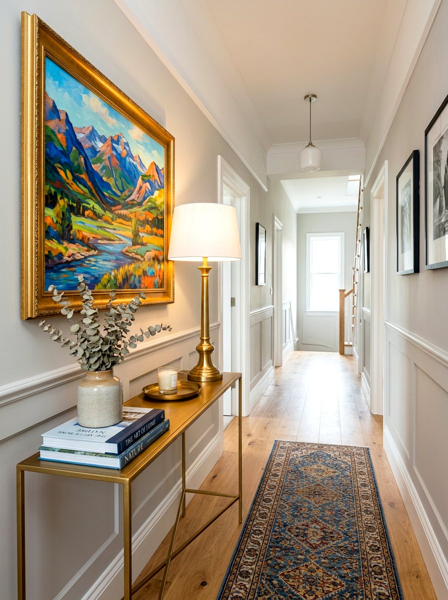 Hallway Console Brass Lamp - 30 lamp styling ideas