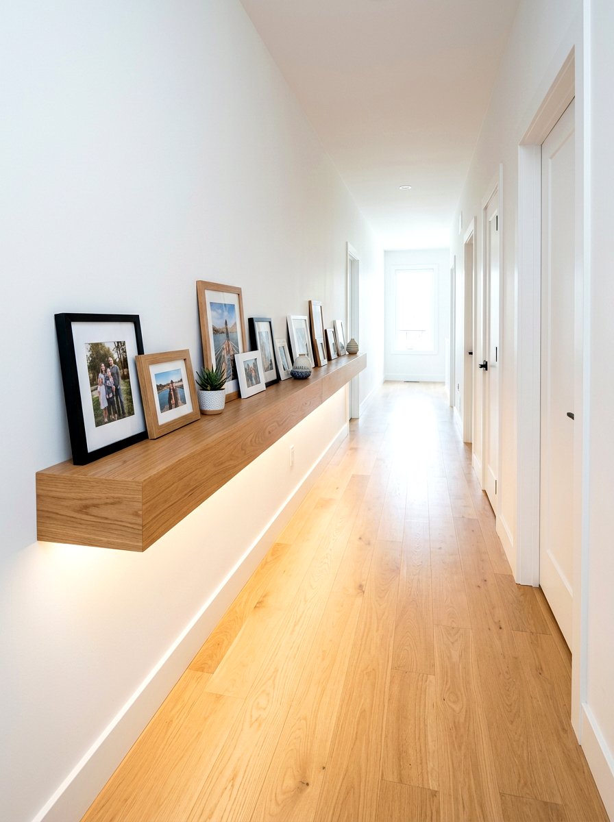 Hallway Floating Shelf Light - 30 under shelf lighting ideas