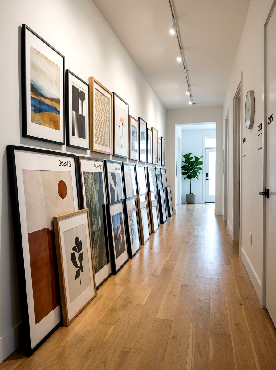 Hallway Floor Art - 30 leaning art wall ideas