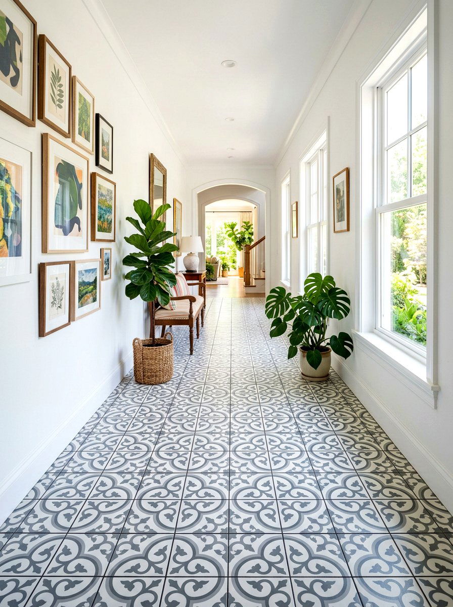 Hallway Floor Tile - 30 peel and stick tile ideas