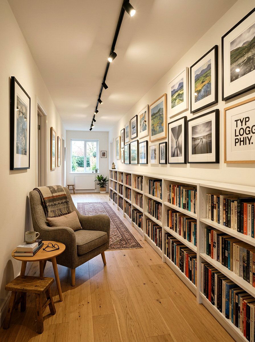 Hallway Gallery Reading Corner - 30 reading corner ideas