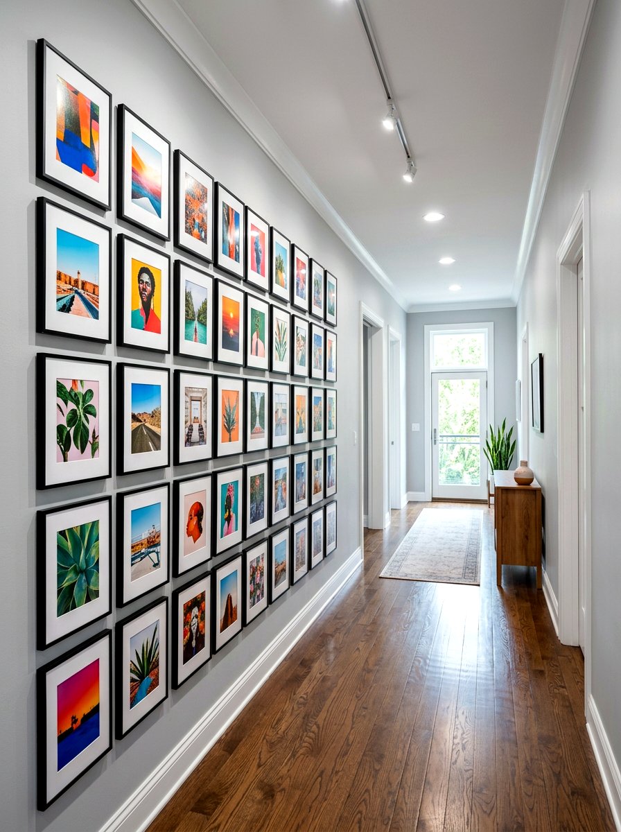 Hallway Gallery Wall - 30 narrow hall styling ideas