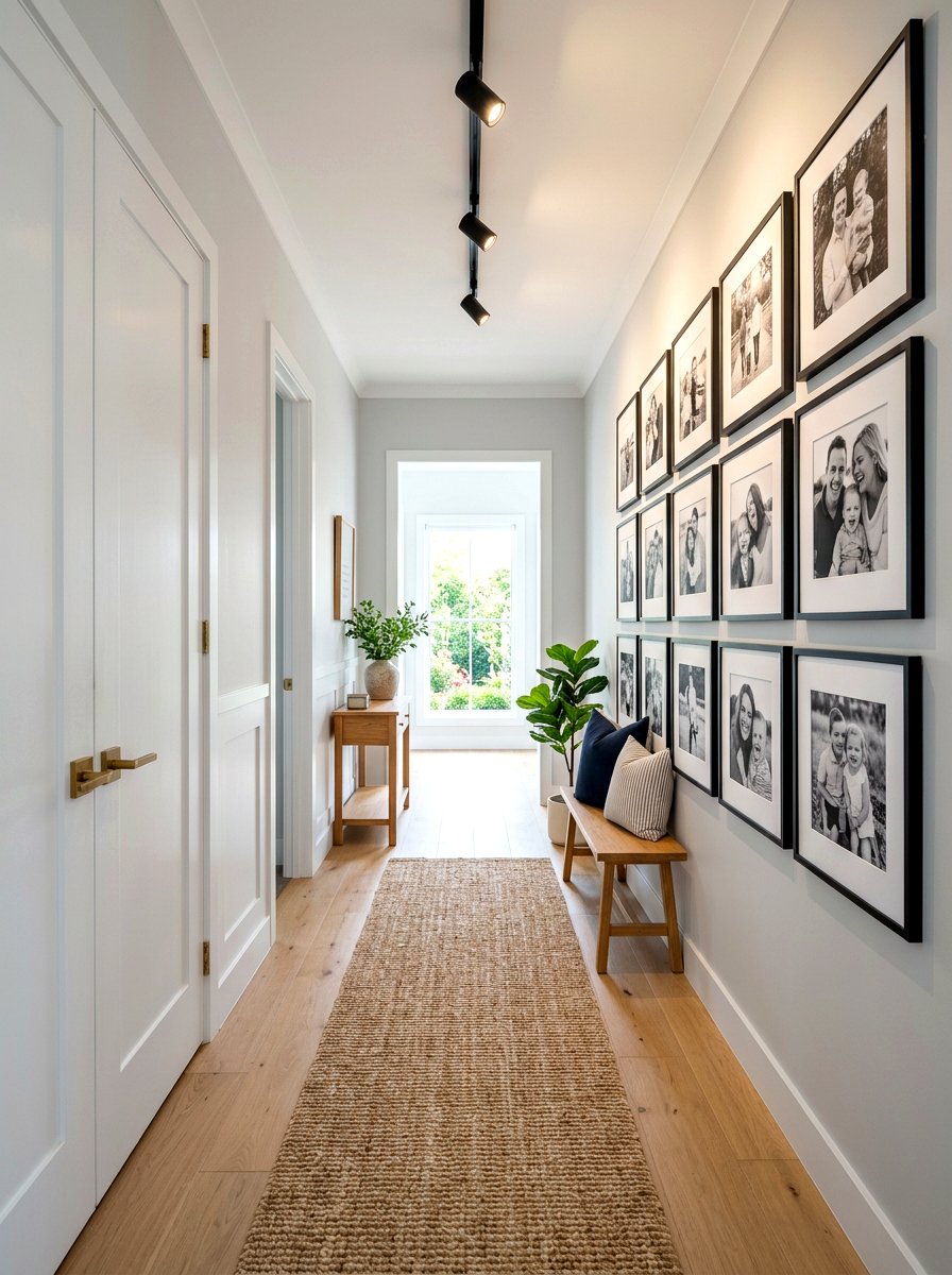 Hallway Gallery Wall - 30 narrow hallway ideas