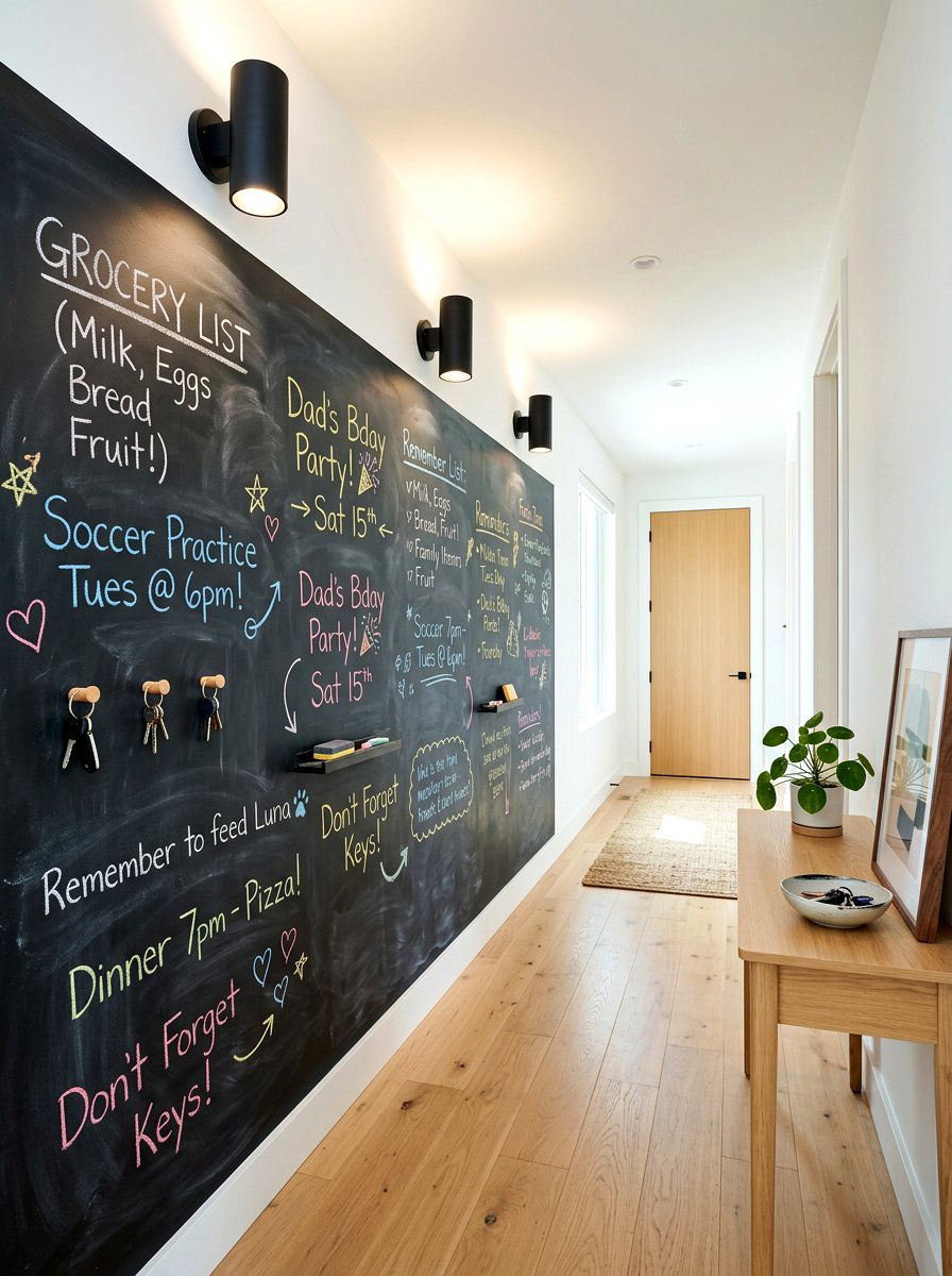 Hallway Message Board - 30 chalkboard wall ideas