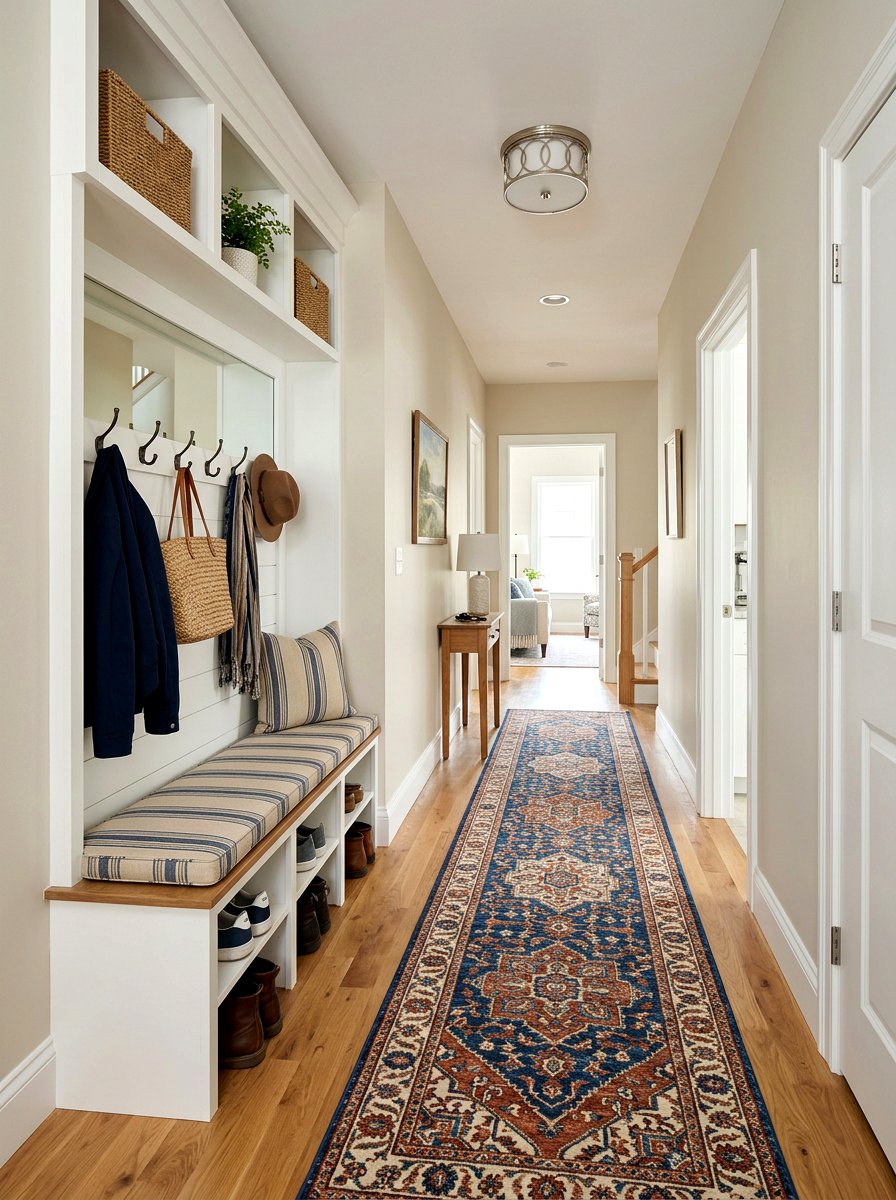 Hallway Mudroom Conversion - 30 farmhouse mudroom ideas